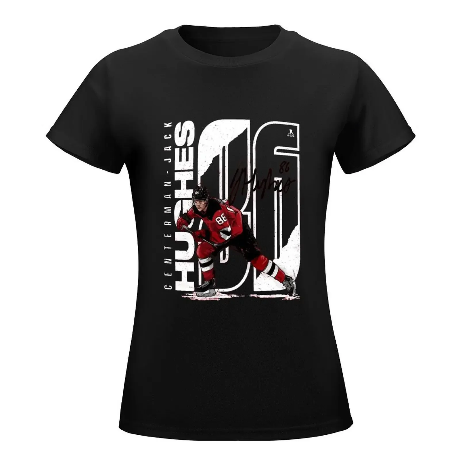 Jack Hughes New Hockey Jack Hughes Stretch T-Shirt summer top animal print shirt for girls t shirts for Women