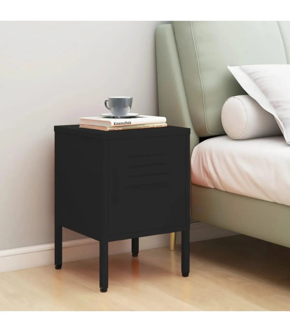 Bedside tables black steel bedside table 35x35x51 cm