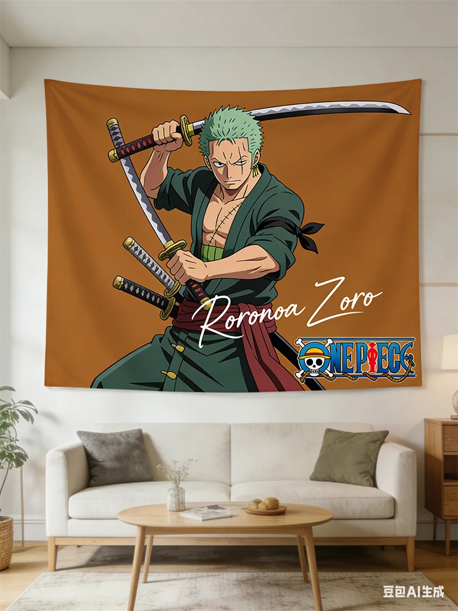 One Piece Luffy 3D-Effekt Wandteppich - Anime Piratenflaggen-Thema Hängende Dekoration für Schlafzimmer, Wohnzimmer & Studentenwohnheim
