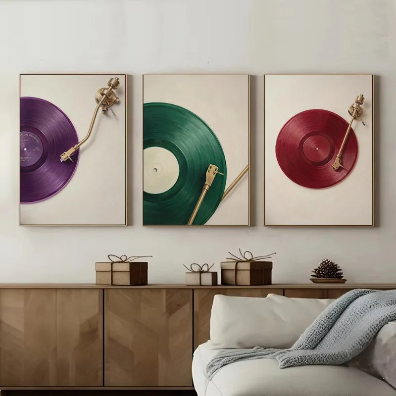 Minimalist Luxury Stylish Vinyl Music Record Player Trendy Turntable Poster Canvas Painting Wall Art Pictures Home Decor