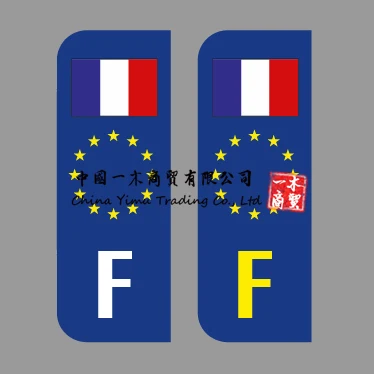 

France, with Flag Number Plate Stickers Perfect Fit for EU Field Design for Number Plate Film Car or with Flag Car Wash Safe