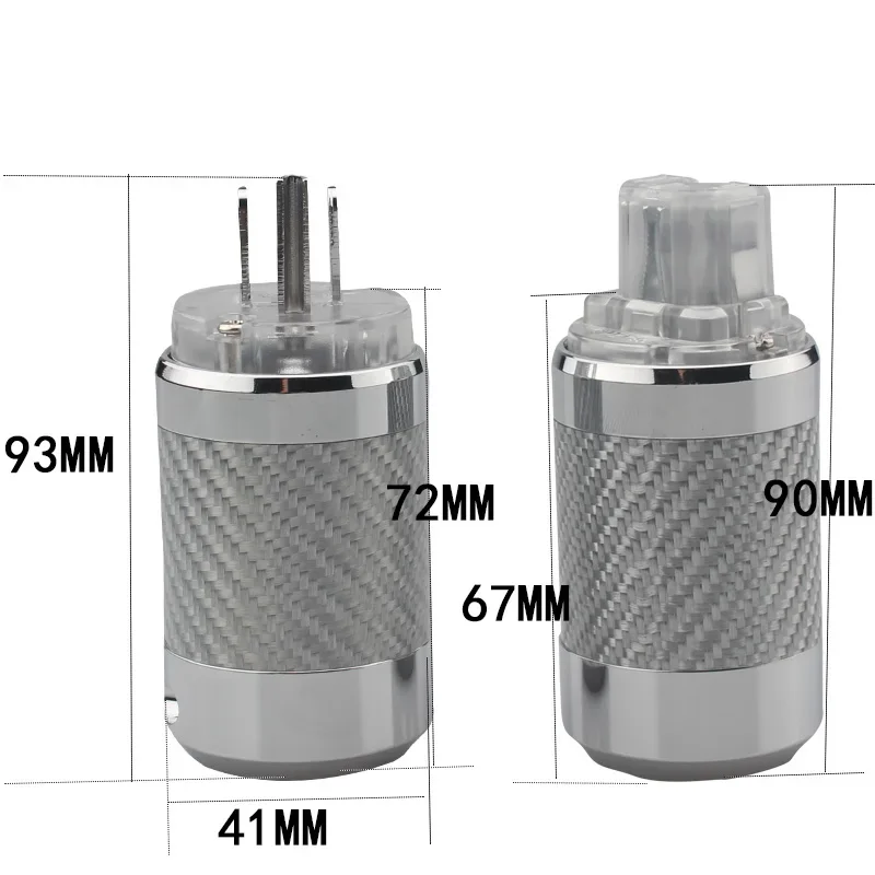 Hifi audio adapter us stecker kohle faser rhodiniert c13 iec stecker für verstärker cd ac stromkabel