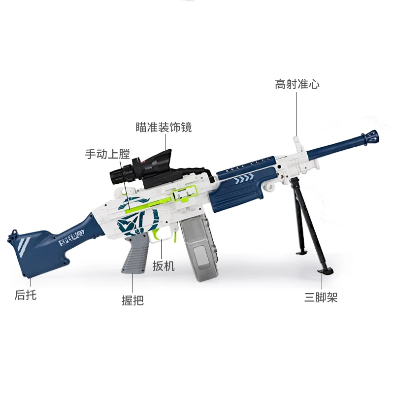 AK OOM Lehui M249 Hand-automatische elektrische Continu Fire kinderen Gift Speelgoed pistool model Veiligheid eva speelgoed pistool