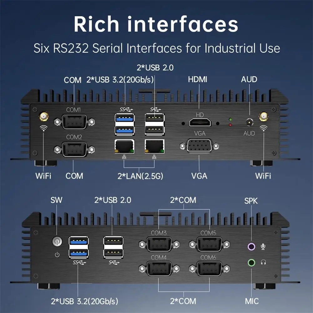 Msecore Fanless Mini PC Computer Gaming MK800 Intel Core i7 1165G7 CPU Windows 11 DDR4 MSATA SSD Desktop Computer