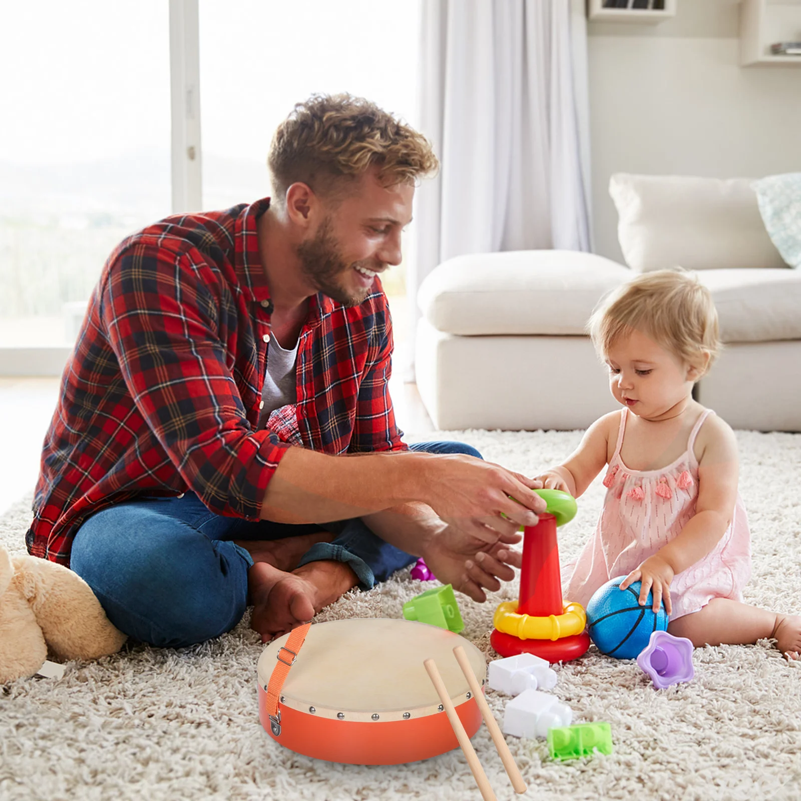 

1Set Kids Marching Drum Wooden Orff Music Education Musical Instrument Family Preschool Rhythm Development Kids Marching Drum