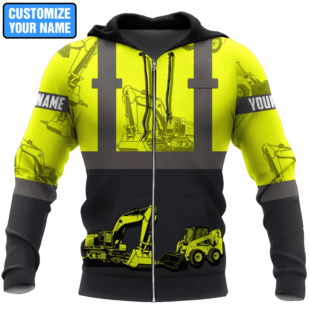 Personalized Excavator Heavy Equipment 3D Unisex Deluxe Hoodie Men Sweatshirt Streetwear Zip Pullover Casual Jacket Tracksuit-55