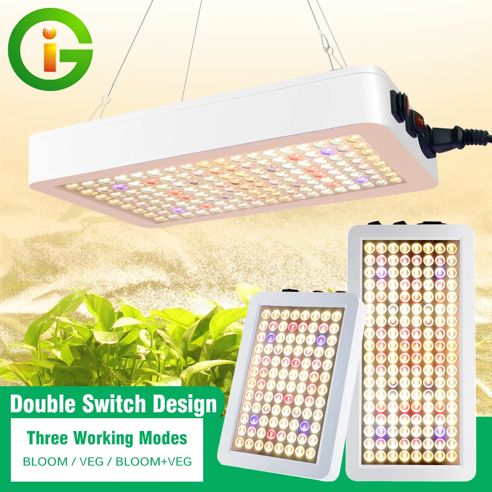 45W 90W Full Spectrum LED Grow Light UV&IR Chips Growing Lamps with Veg Bloom Double Switch For Indoor Plants Flower Seedling