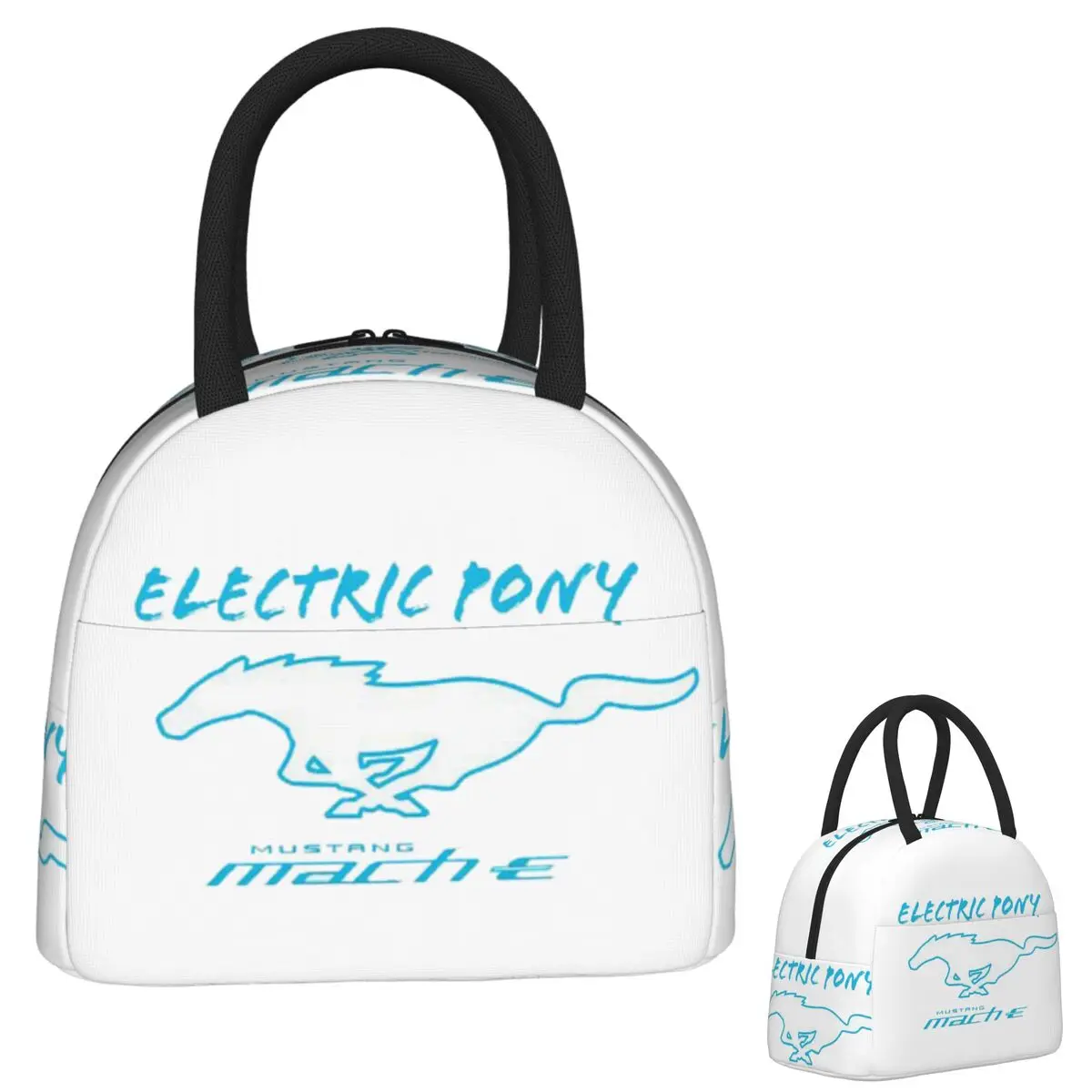 

Электрическая изолированная сумка для обеда Mustang Mach-E Pony для женщин и детей, портативные коробки для еды, термосумка для обеда
