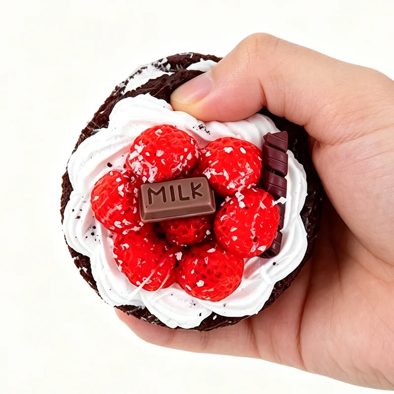 Strawberry Cream Cake Squishy Pinch Toy Food Grade Safe Slow Rising Fidget Toy Anxiety Relief Lovely Novelty Kids Gift