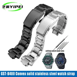 GST-B400 Convex solid stainless steel watch strap For Casio watchband G-SHOCK GST-B400 men Metal modified Bracelet accessories