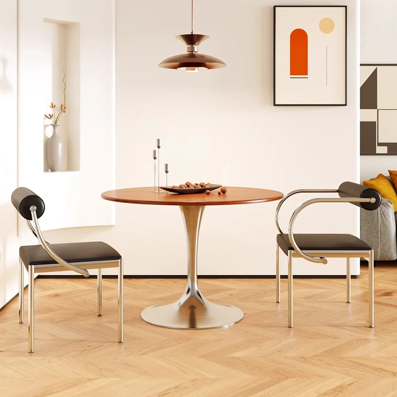 

Medieval designer dining chair retro style stainless steel chair