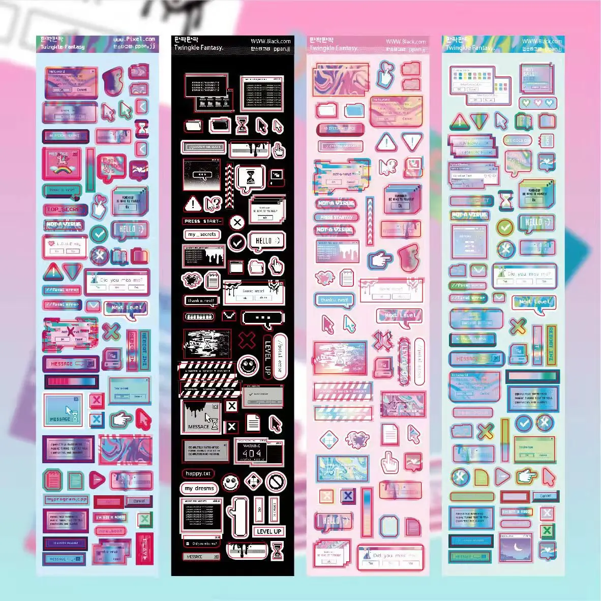 Creative Movie Poster Style Dialog Box Laser Holographic Sticker Scrapbooking Idol Card Diary Deco Stationery Decoration Sticker