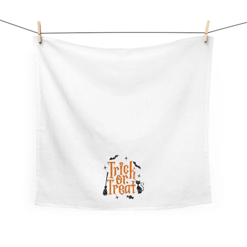 Halloween Tea Towel Trick or Trick Tea Towel Halloween Home Decor Kitchen Towel for Halloween Hostess Party Gift Decoration