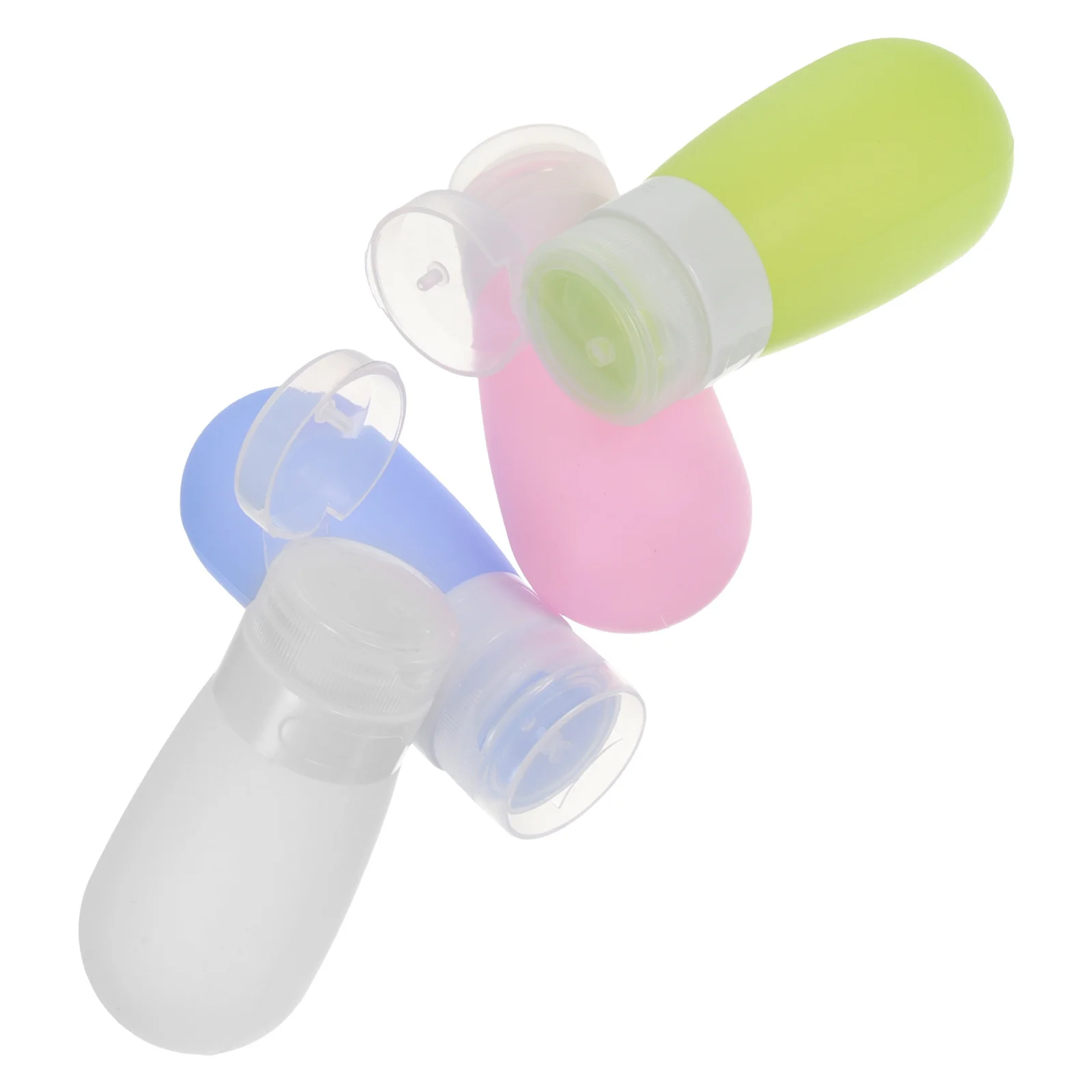 4Pcs Travel Bottles Silicone Squeezable Toiletry Containers 80Ml Lightweight Leakproof Refillable Travel Size Bottles for Liquid
