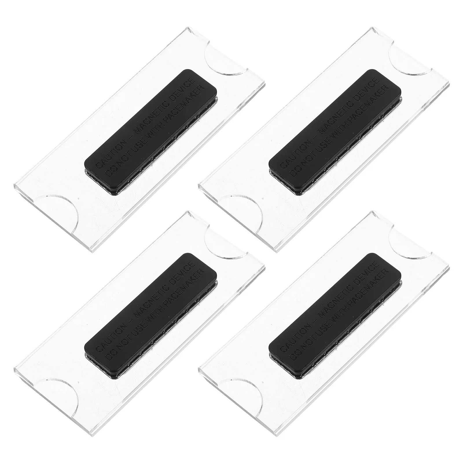 

4Pcs Magnetic Backed Transparent Name Badge Holder Clear Id Card Holder for Work Conferences Events Scratch-Resistant