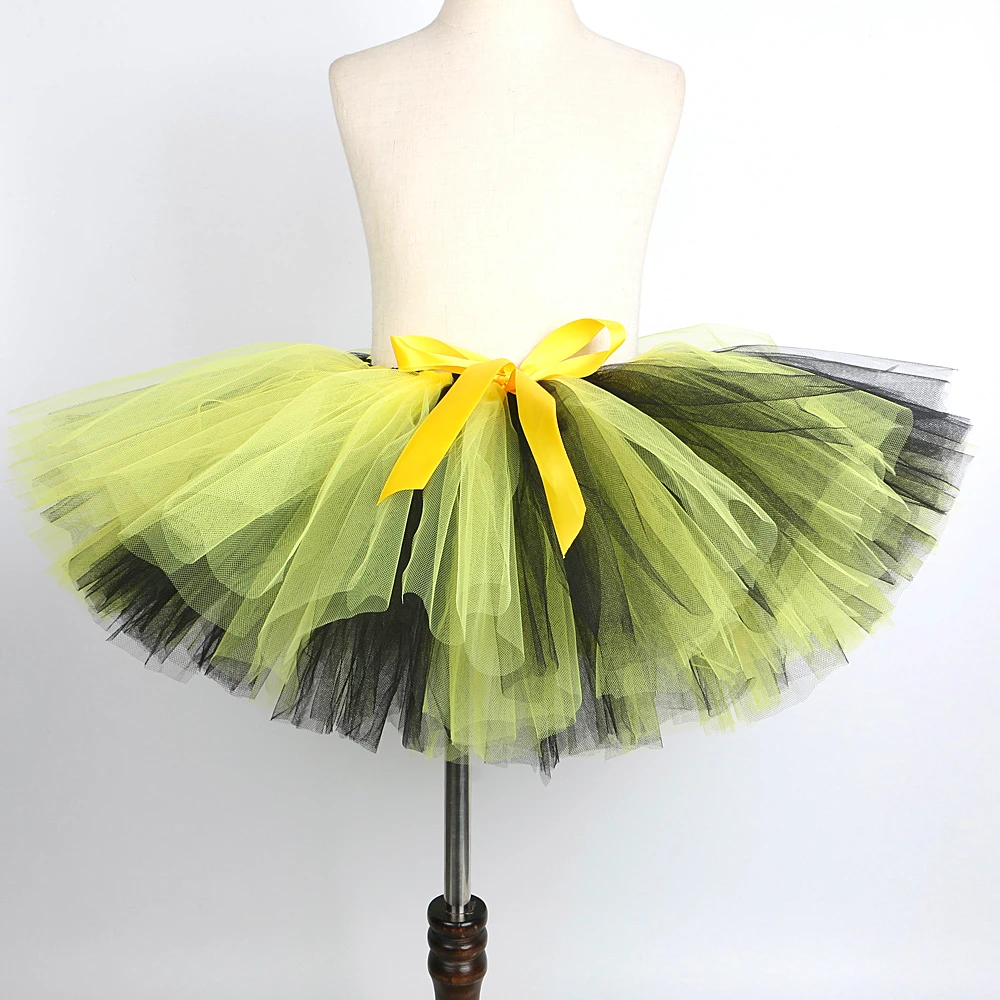 Children Cute Cartoon Yellow Bee Half Tutu Skirt With Wings Headband Wand Set For Halloween Masquerade Party Stage Performance