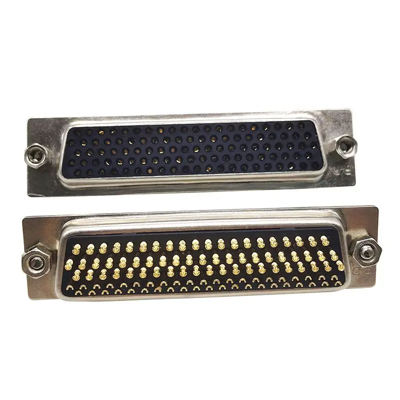 Solid core gold-plated D-SUB interface HDB104pin male and female right angle welding wire RS232 serial connector five rows