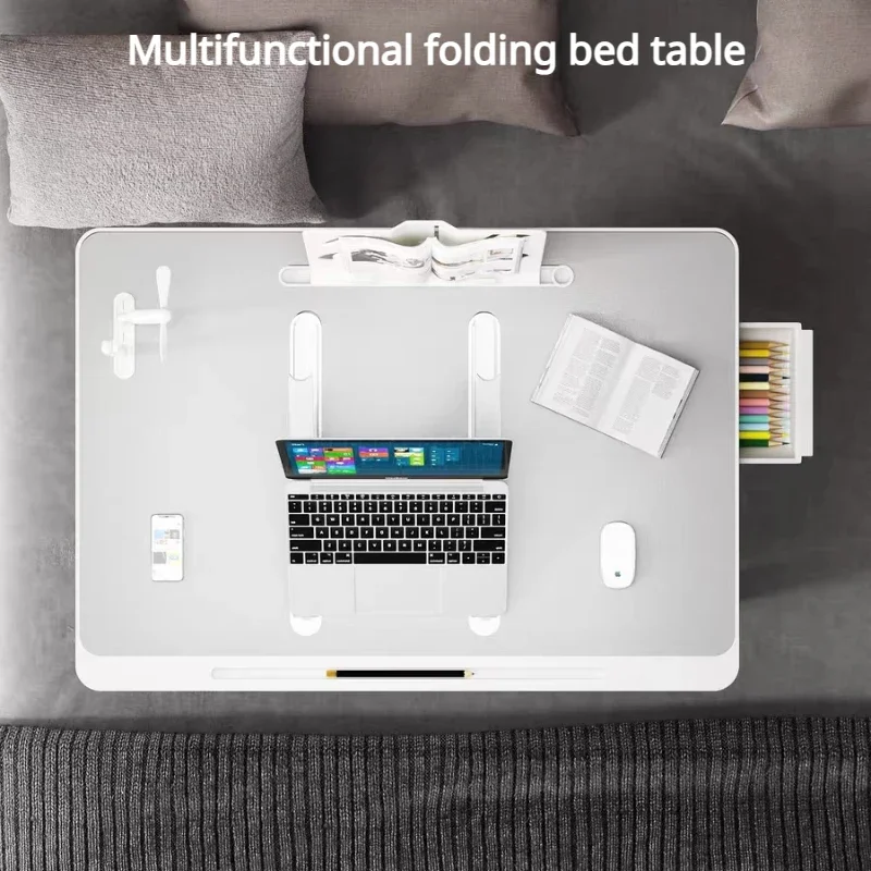 Foldable Lift Laptop Stand Desk, Height Adjustable Laptop Table, Elevable Desk, Breakfast Tray, Bed Table for Working Gaming