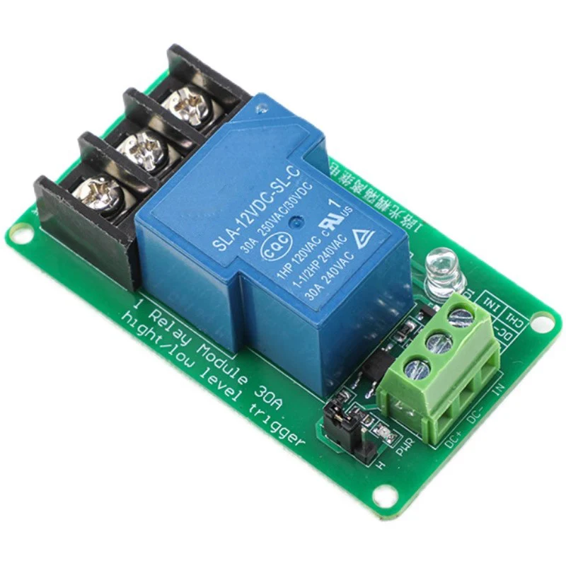 ONE 1 channel relay module 30A with optocoupler isolation 5V 12V 24V supports high and low Triger trigger