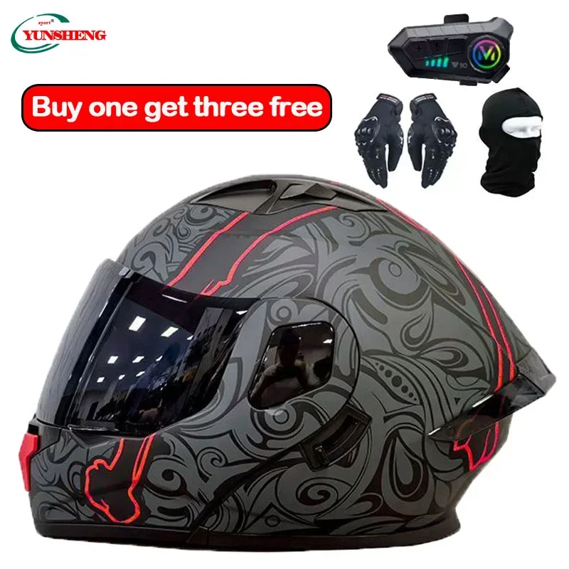 Helmet motorcycle bluetooth helmet off-road flip helmet unisex riding equipment electric vehicle helmet