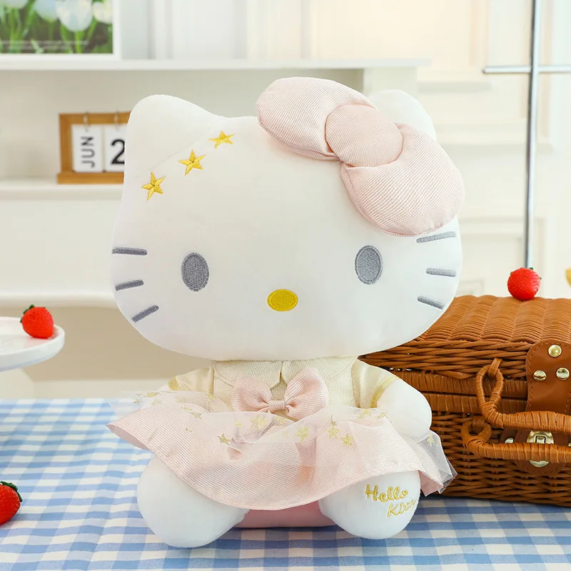 

Sanrio Hello Kitty Plush Toy Platinum Kuromi Doll Plush Doll Cute Soft Plush Pillow Kawaii Cartoon Decoration Children's Toy