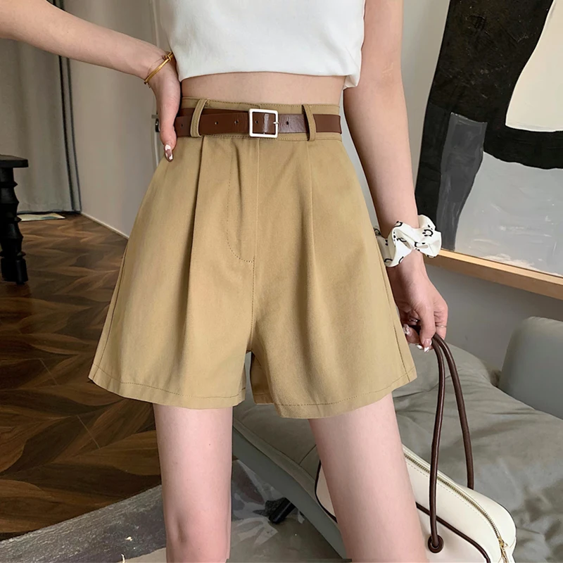 Plus size verão fino perna larga ort calças femininas cintura alta solta emagrecimento cinco quartos casual na moda a linha orts