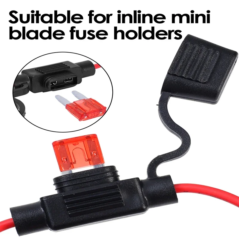 Mini Blade Car Fuse Holder Waterproof Fuse Socket in Line Cutoff Switch Adapter Splash-proof Box Fuse Holder 12V 30A