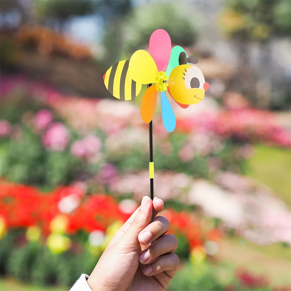

Garden Ornaments Outdoor Three-dimensional Bee Windmill Decorations Colorful Toy Set Yellow Child