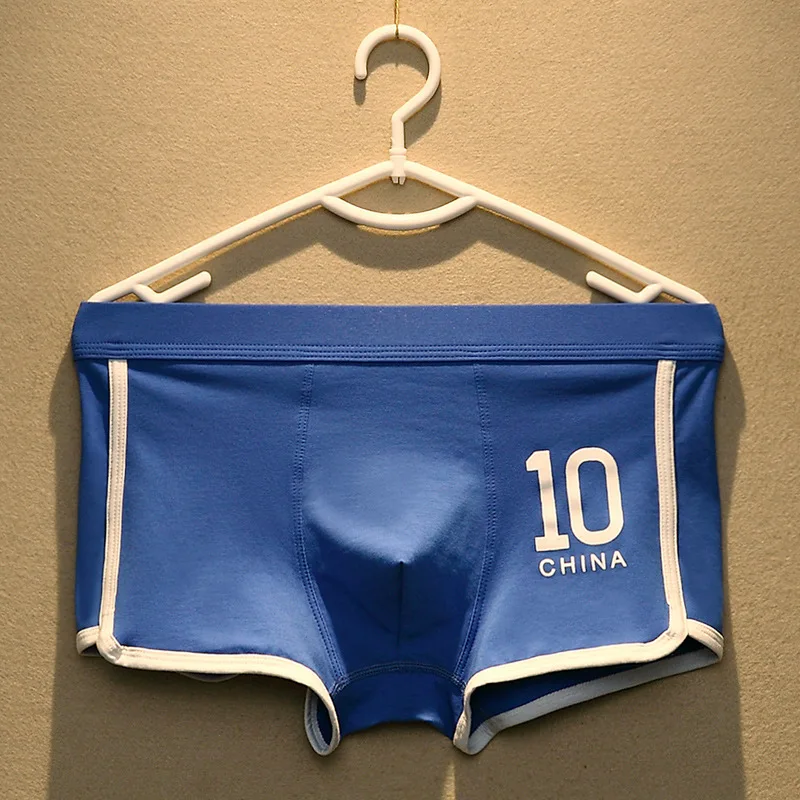 

Men's underwear cotton Youth Medium waist boxer pants student breathable fashion four corner shorts head