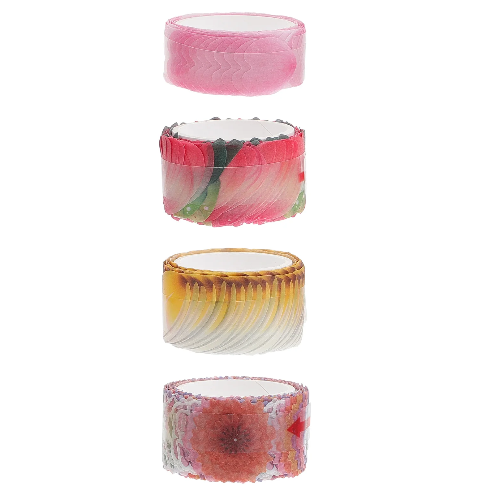 

4pcs 4 Rolls Petal Tape Decorative Paper Tapes for Art Crafts Flower Stickers Adhesive DIY Journal Planner Album Supplies