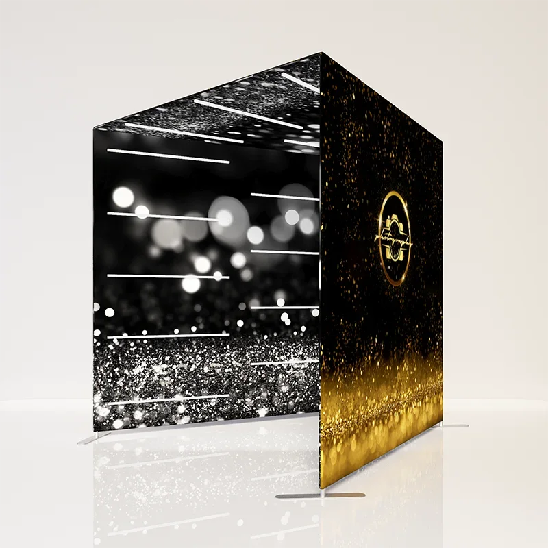 カスタム3面カメラテンションスタンド背景写真撮影用背景幕 イベントフォトブースライトウォール用