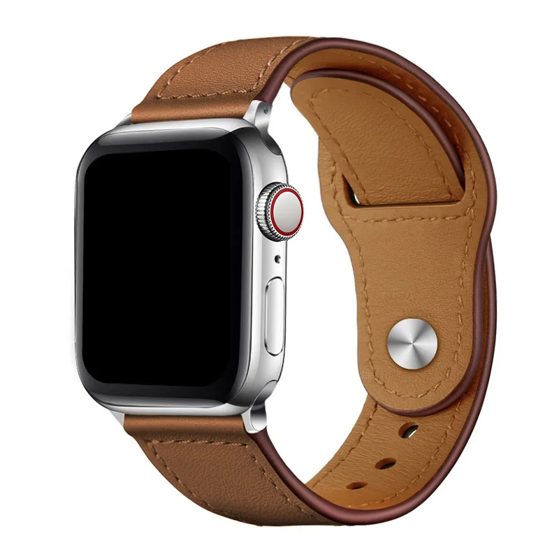 Pulseira de couro Para Apple Watch 44mm 42mm 38mm 40mm Para Apple Watch Acessórios iWatch SE 7 6 4 3 Pulseira