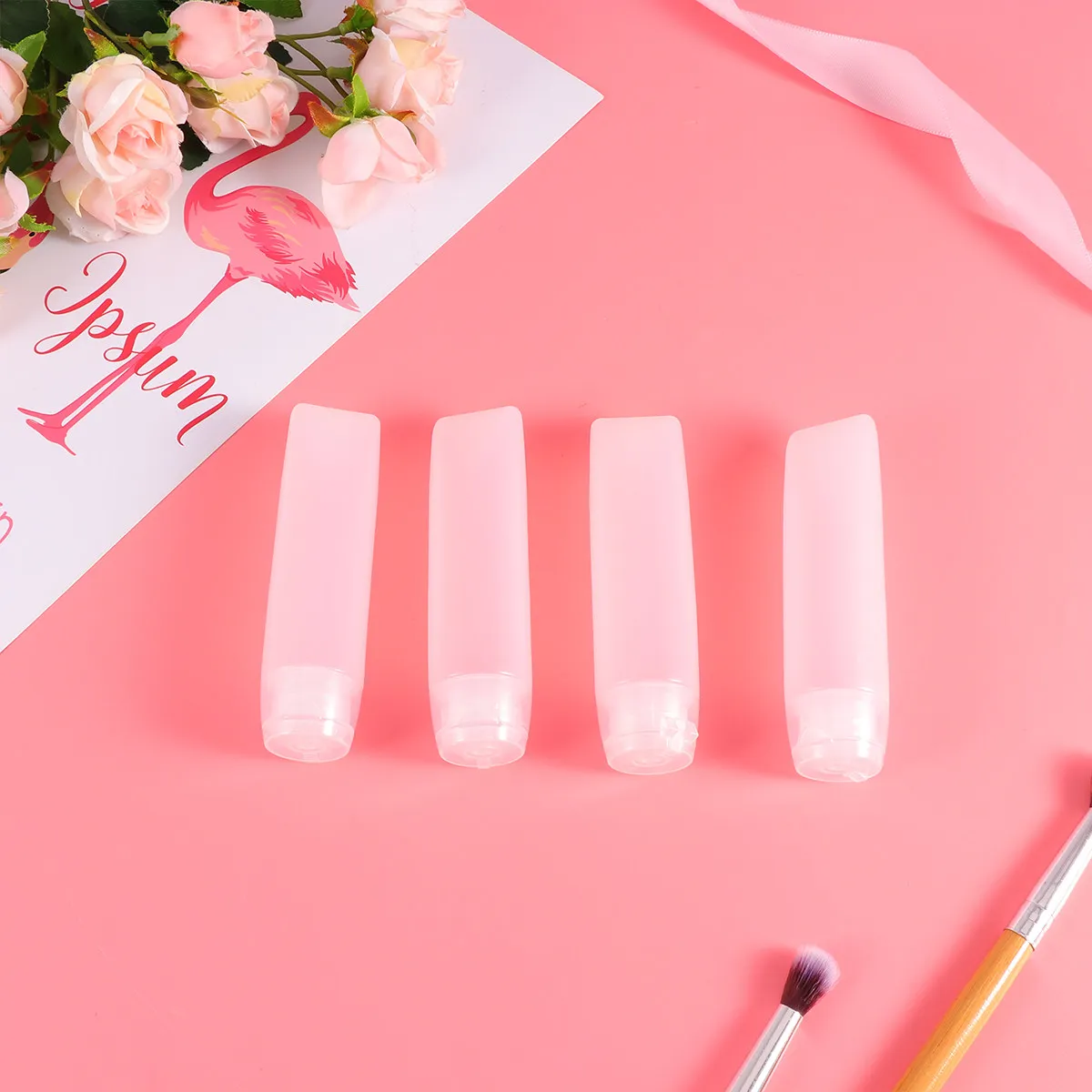 

4Pcs 30Ml Empty Squeeze Bottles Reusable Leakproof Travel Containers for Lotion Essential Oil Portable Dispenser