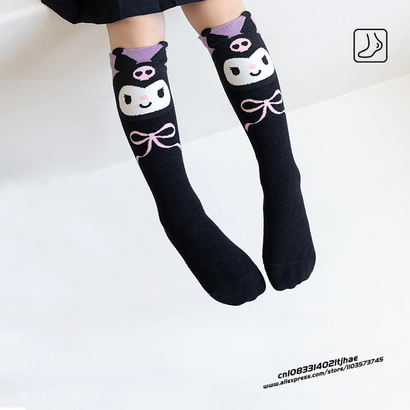 Kawaii Sanrio Kuromi Socks Anime Hello Kitty Spring Summer Sweet In The Tube Cartoon Socks Cute Girls Cotton Home Warm Sock