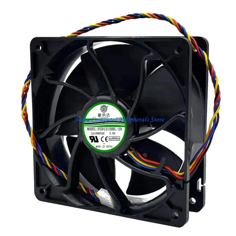 

F68C 12x12x3.8cm FGD1212HBL-29 Fan 4 Pin 4 Wire PWM 7000rpm Ball Bearing CPU Fans