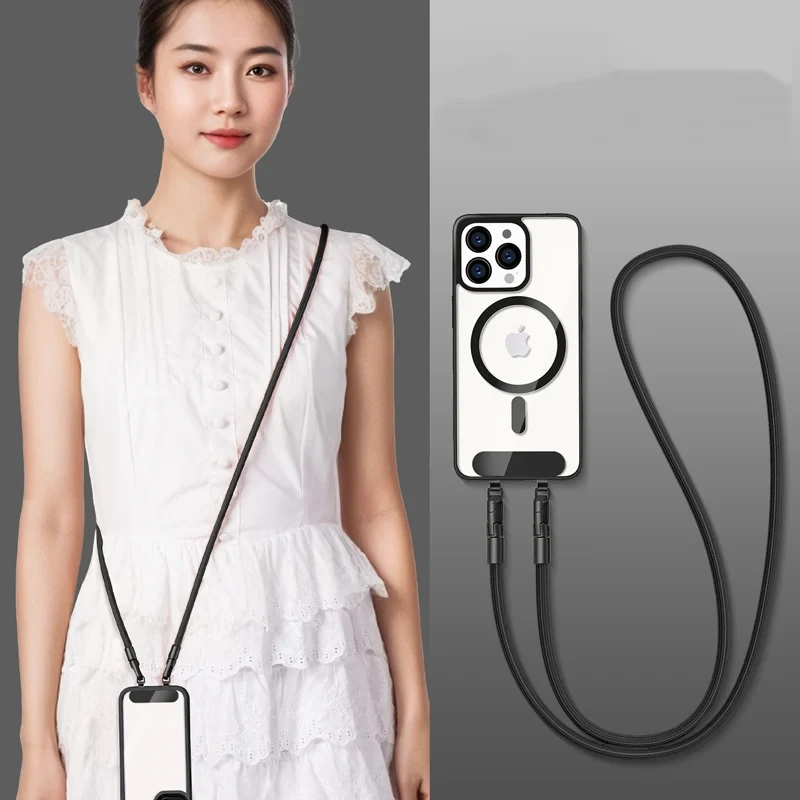 

Adjustable Crossbody Straps Phone Lanyard Double Buckle Mobile Neck Lanyard Multi-functional Strap for Phones