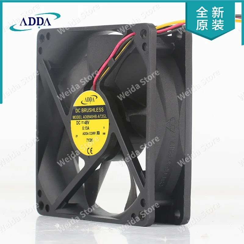 Original new Taiwan ADDA 12V 24V DC 48V 0.13A 9025 9CM inverter elevator three wire AD0948HB-A72GL cooling fan