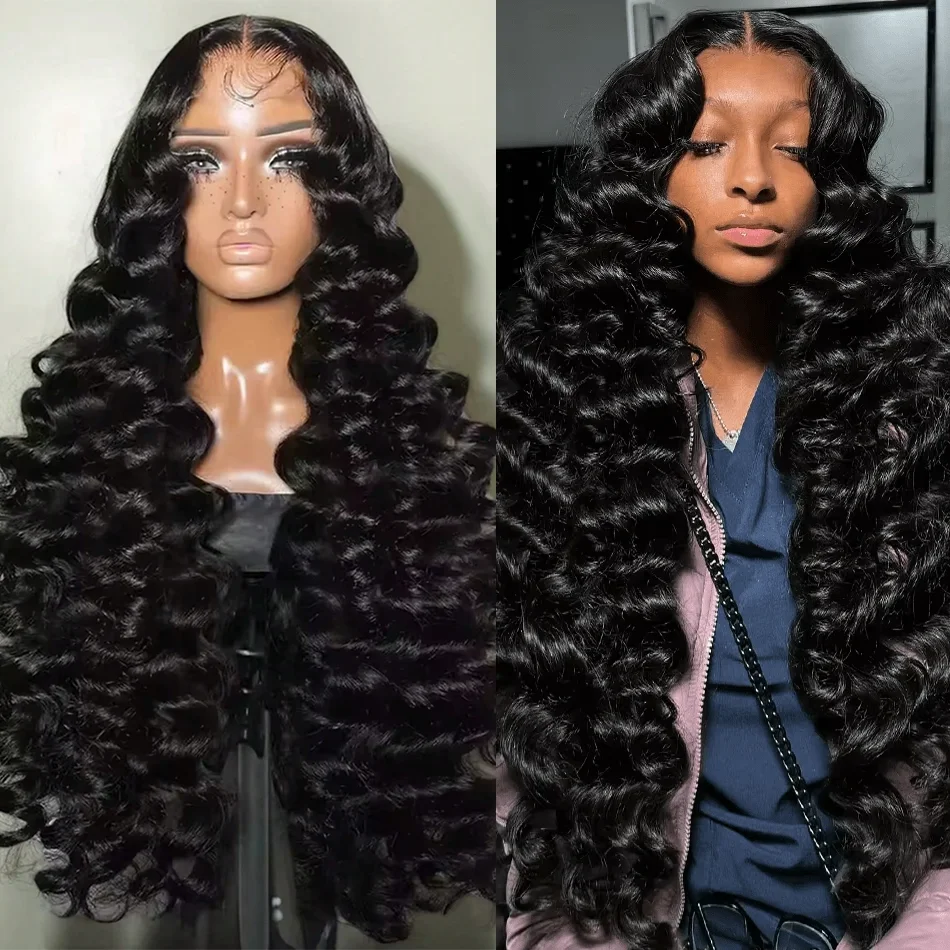 

250 Density Curly deep wave 13x6 hd lace front human hair wig 40 Inch Brazilian Body Wave 13x4 Breathable Human Hair Wigs Women