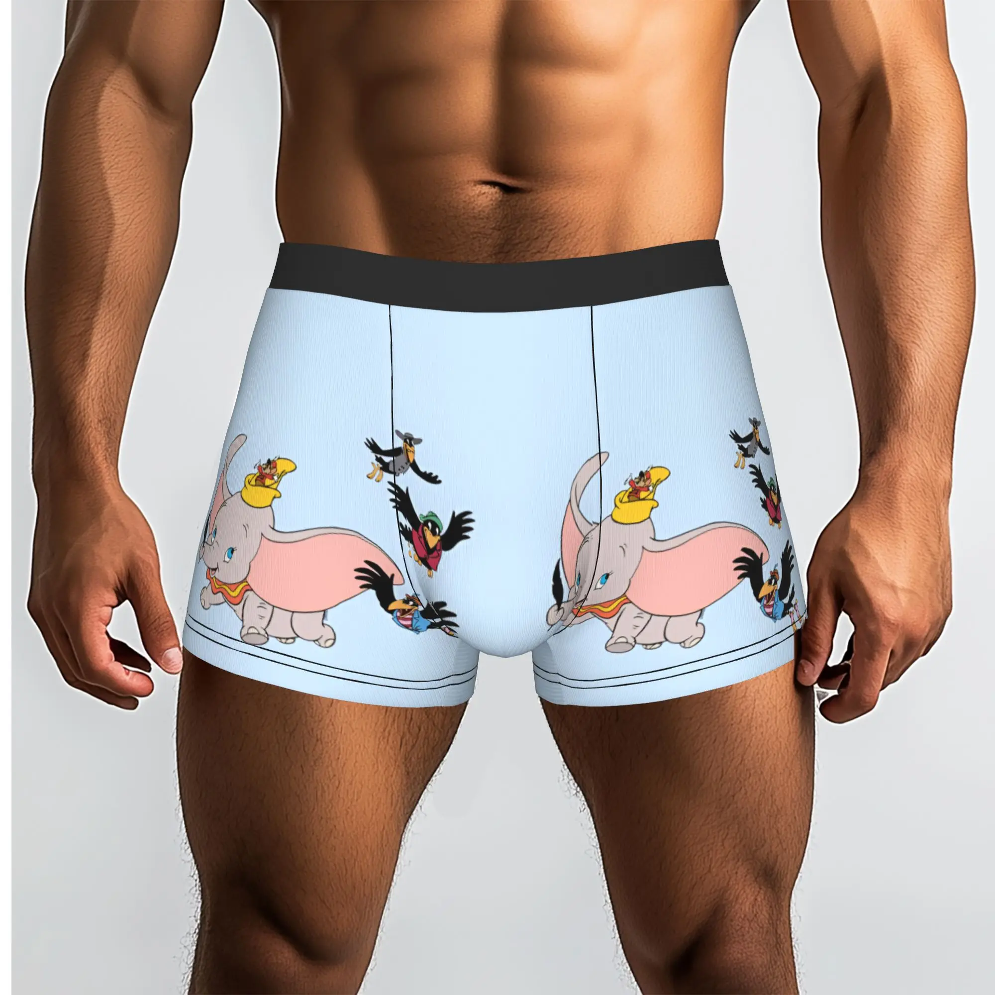 Custom Fashion D-Dumboes Cartoon Boxers Shorts Panties Men's Underpants Comfortable Cute Elephant Briefs Underwear