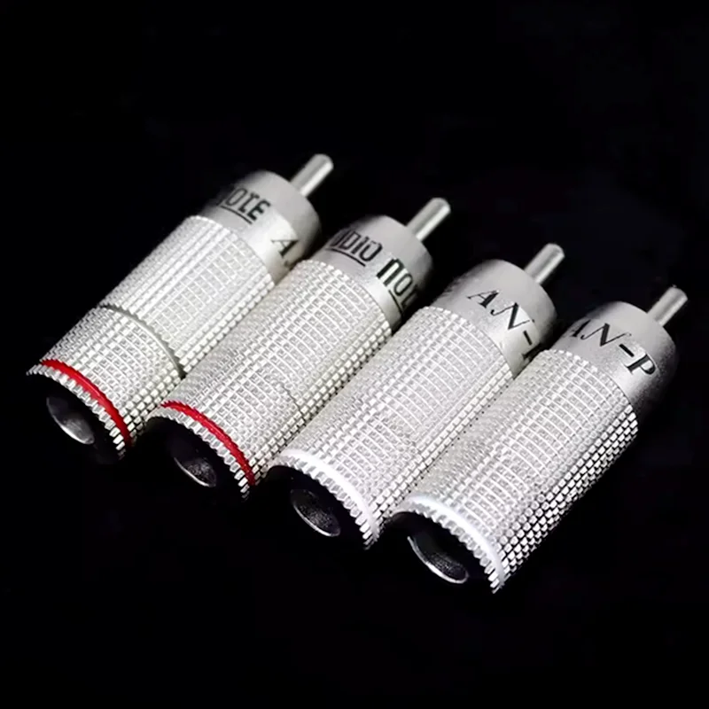 4pcs Audio Note AN-P RCA Plug Silver Plated RCA Plug Connector HiFi Audio Amplifier Signal Line Plug Terminal Adapter