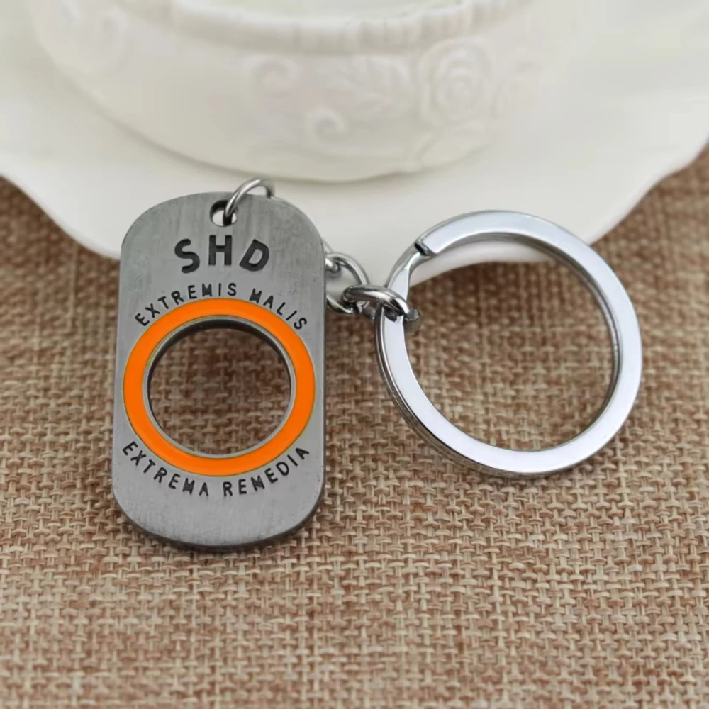 PS4 لعبة توم كلانسي القسمة قلادة رسالة SHD البرتقال عملية مستديرة معدنية علامة الكلب شارات مجوهرات الأزياء كيرينغ هدية #3