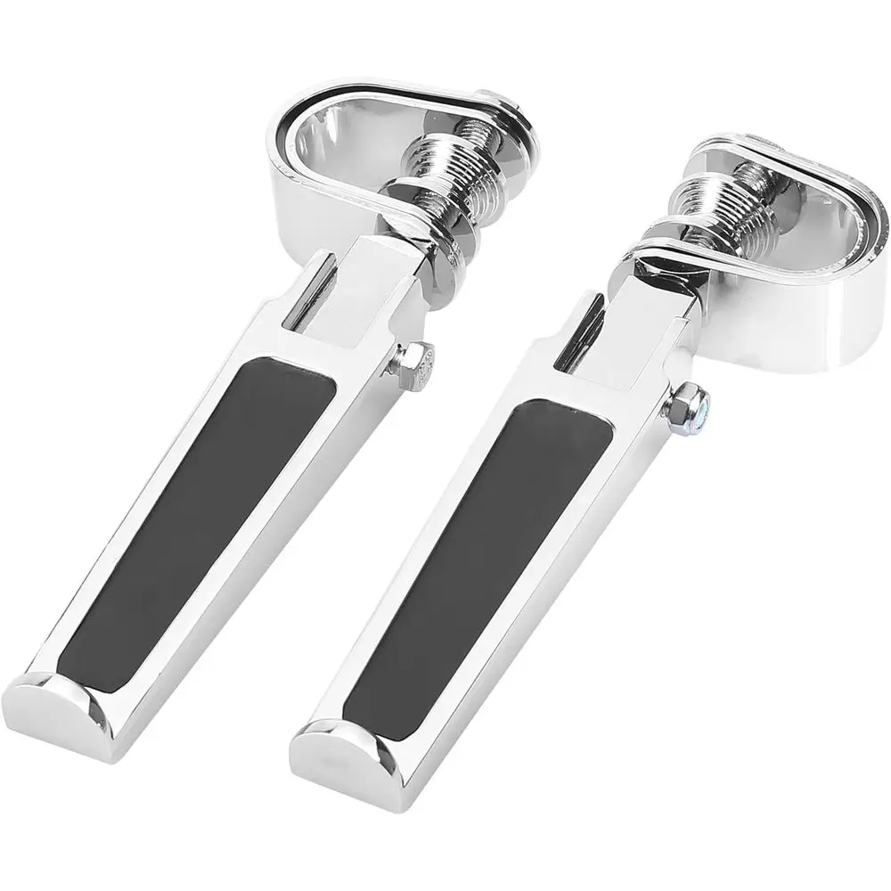 

360 Degrees Motorcycle Foot Pegs Foot Rest Highway Pegs 25mm 32mm Silver Tone Black