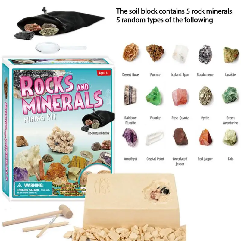 

DIY Crystal Treasure Gems Archaeology Excavation Science Exploration Puzzle Fossil Digging Assembly Toy Christams Xmas Gift