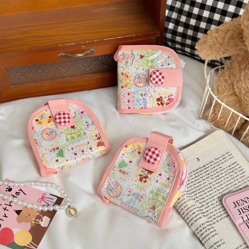 1-delige zomer cartoon Kpop fotokaart portemonnee retro Japanse kawaii dopamine mini portemonnee portemonnee outdoor student muntzak