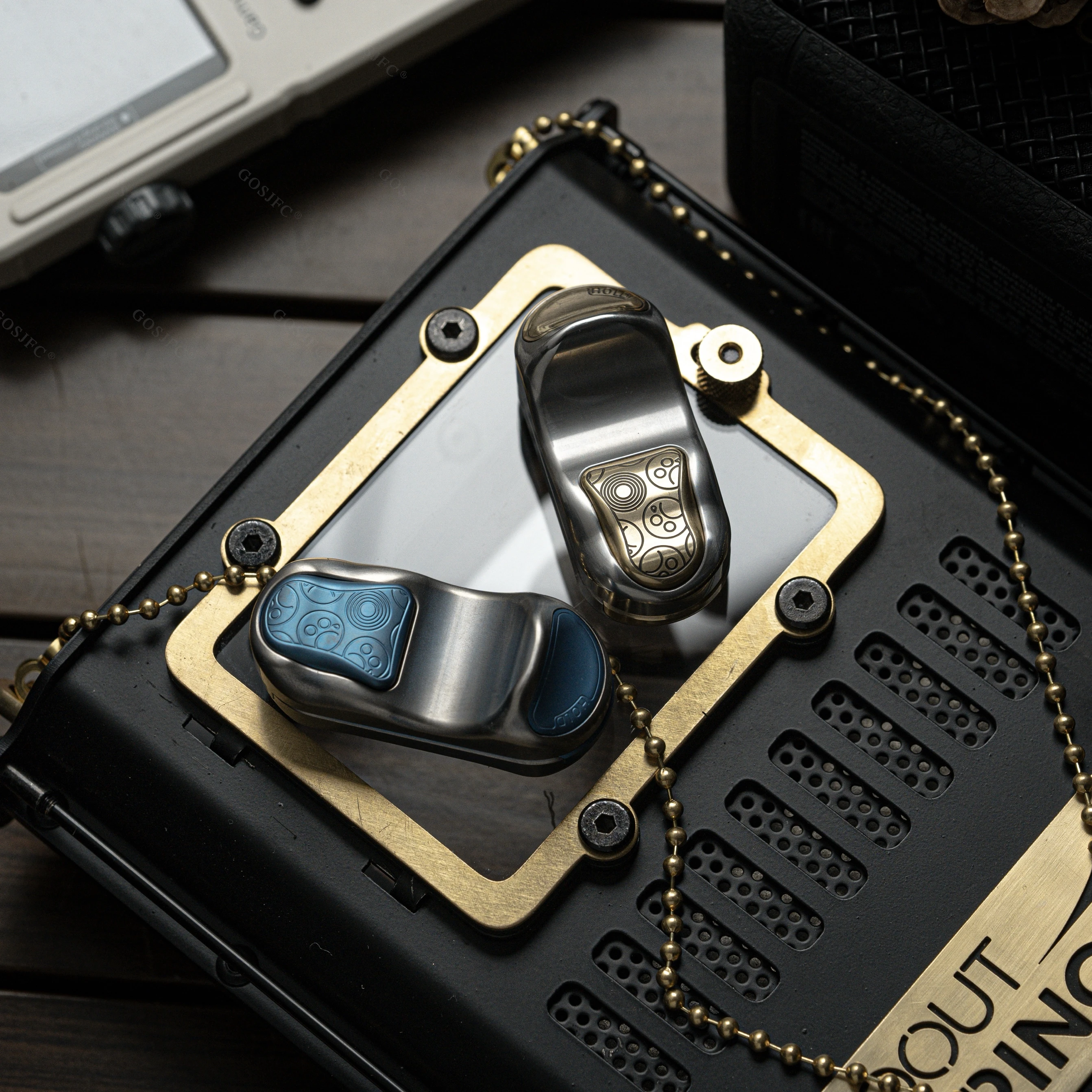 Dz TOPG Estrutura mecânica empurrador de cartão modular EDC ponta do dedo giroscópio metal alívio do estresse brinquedos da moda