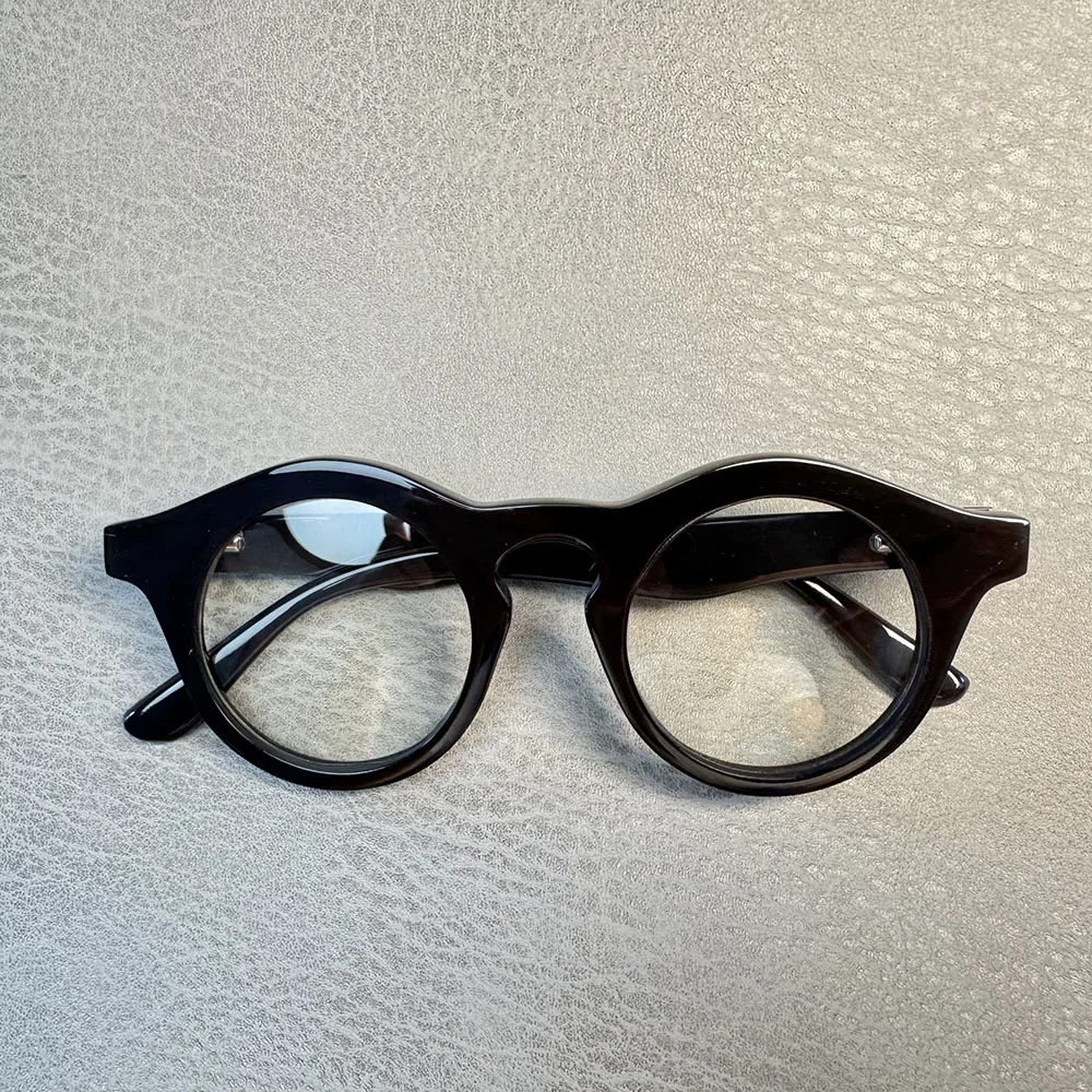Eyeglass Frames Unique Vintage Round Handmade Buffalo Horn Reading Prescription Lenses Men Glasses Frames Myopia Eyeglasses