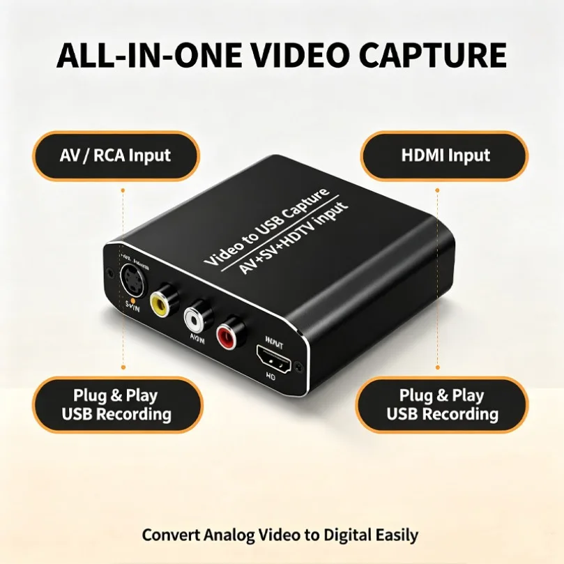 HDTV Loop Out USB3.0 Capture Card 1080P AV S-Video Video Audio Grabber für Spiele-Livestream-Aufnahmen PC-Kamera DVD-Player