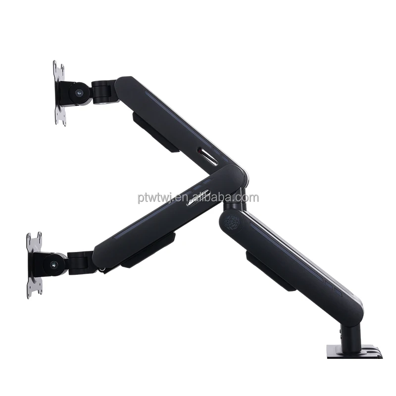 High Quality Adjustable Free Standing Dual Desk Mount For Two LCD LED Computer Displays