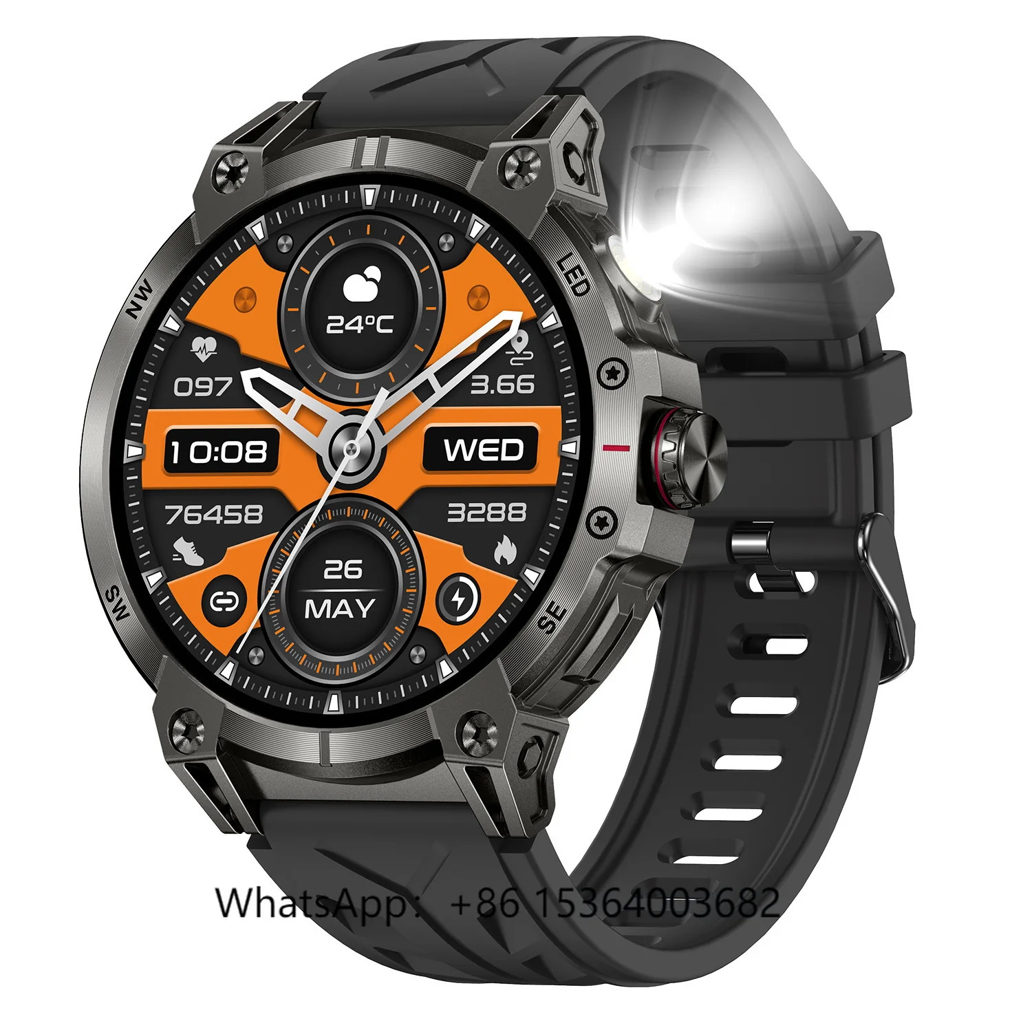 

TJXL-KC89 New Smart Outdoor Sports Watch Large 1.8 LED Screen for Bluetooth Call Heart Rate Monitoring Remote Contr