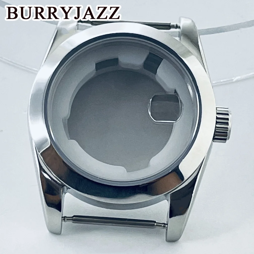 BURRYJAZZ 31mm NH05 NH06 Watch Case Silver Stainless Steel Case With Sapphire Crysta Waterproof